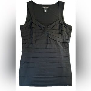 White House Black Market Layered Ruffled Tank Top in Black Size Small